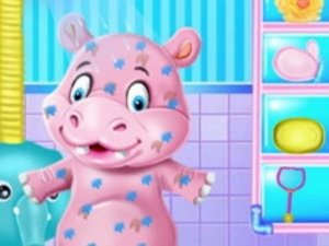 Baby Hippo Bath Time - Pet Care Online Game - Kids Hygiene Game